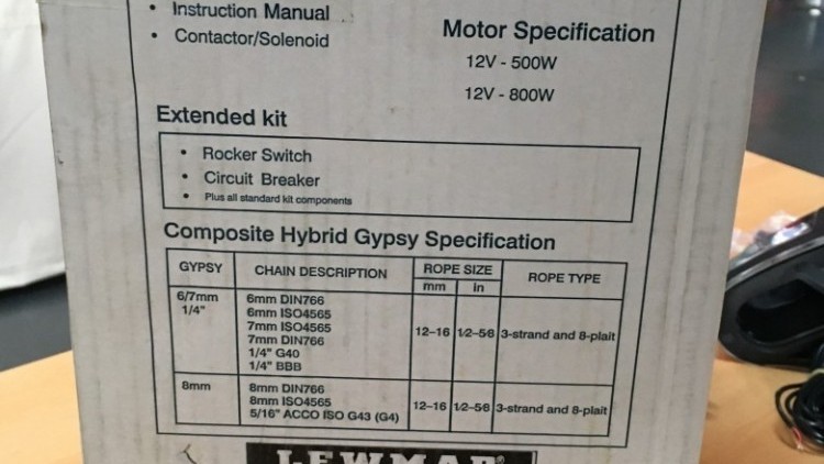 Guincho N&aacute;utico El&eacute;trico 12v para Ancora VX1L GO 800 Lewmar Vertical